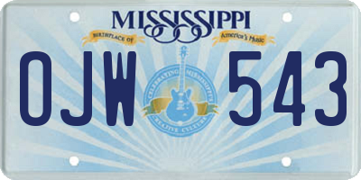 MS license plate OJW543