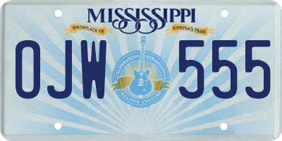 MS license plate OJW555