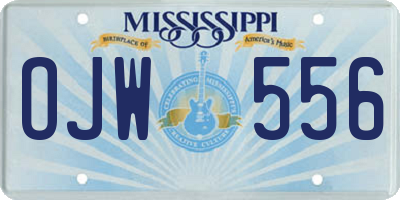 MS license plate OJW556