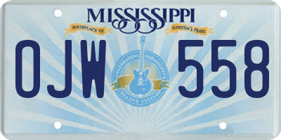 MS license plate OJW558