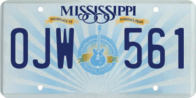 MS license plate OJW561