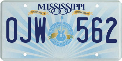 MS license plate OJW562