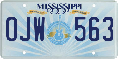 MS license plate OJW563