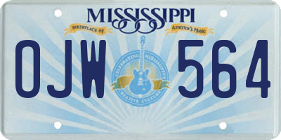 MS license plate OJW564