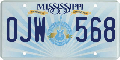 MS license plate OJW568