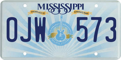 MS license plate OJW573