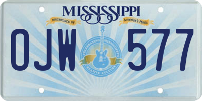 MS license plate OJW577