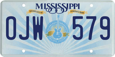 MS license plate OJW579