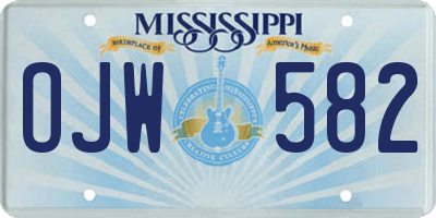 MS license plate OJW582
