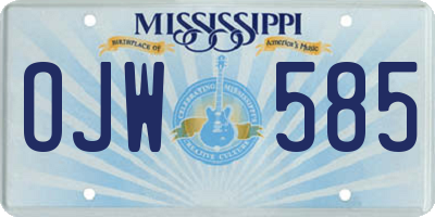 MS license plate OJW585