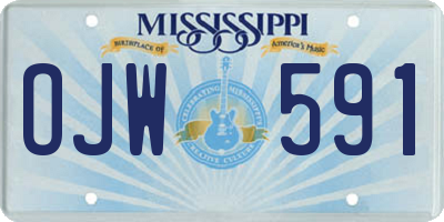 MS license plate OJW591
