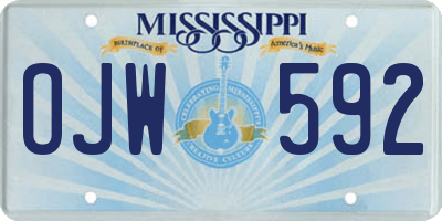 MS license plate OJW592