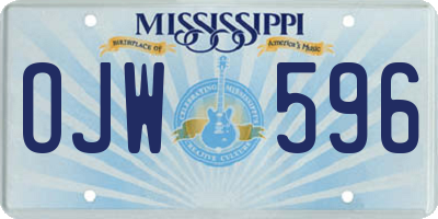 MS license plate OJW596