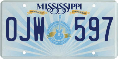 MS license plate OJW597