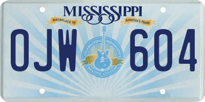 MS license plate OJW604