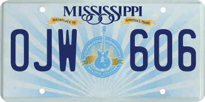 MS license plate OJW606