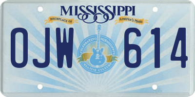 MS license plate OJW614