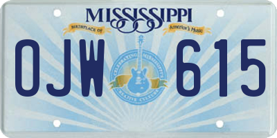 MS license plate OJW615
