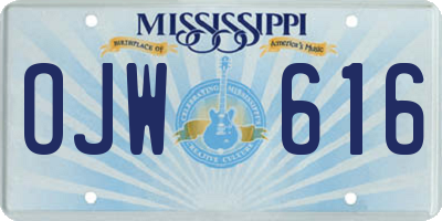 MS license plate OJW616