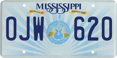 MS license plate OJW620