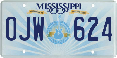 MS license plate OJW624