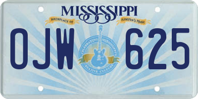 MS license plate OJW625