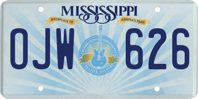 MS license plate OJW626
