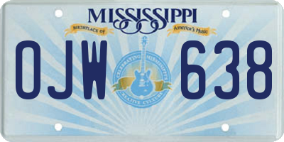 MS license plate OJW638