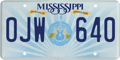 MS license plate OJW640