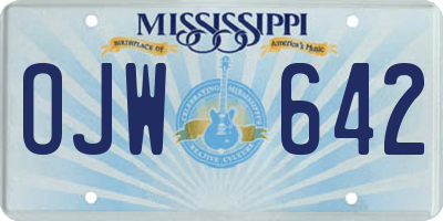 MS license plate OJW642