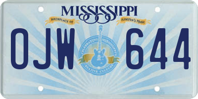 MS license plate OJW644