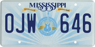 MS license plate OJW646