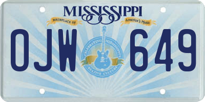 MS license plate OJW649