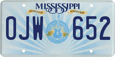MS license plate OJW652
