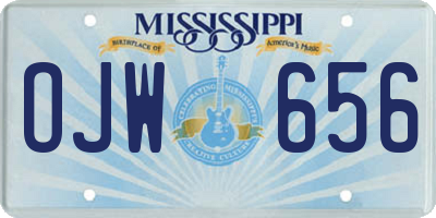 MS license plate OJW656