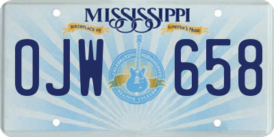 MS license plate OJW658
