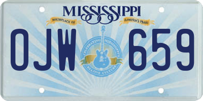 MS license plate OJW659