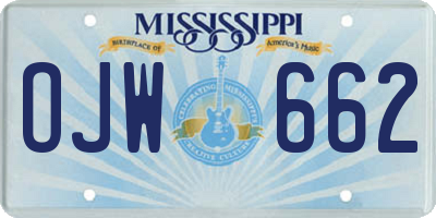 MS license plate OJW662