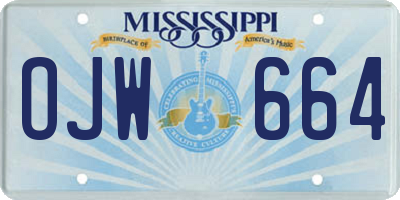 MS license plate OJW664