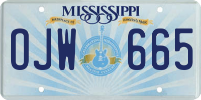 MS license plate OJW665