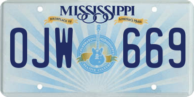MS license plate OJW669