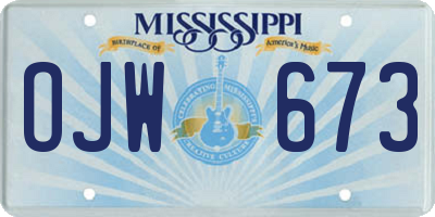 MS license plate OJW673