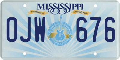 MS license plate OJW676
