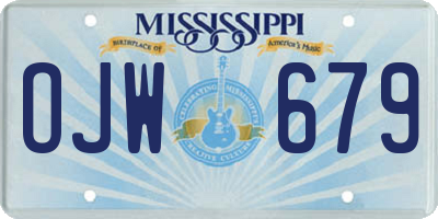MS license plate OJW679