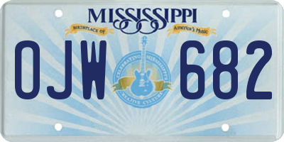 MS license plate OJW682