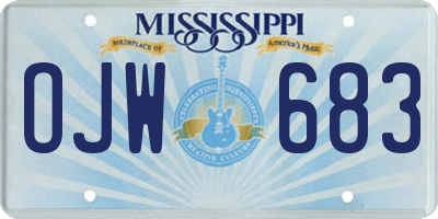 MS license plate OJW683