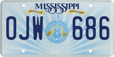 MS license plate OJW686