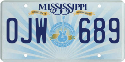 MS license plate OJW689