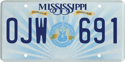 MS license plate OJW691