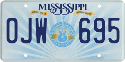 MS license plate OJW695